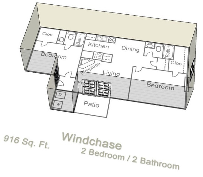 2 Bedroom 2 Bathroom - B1 603 floor plan